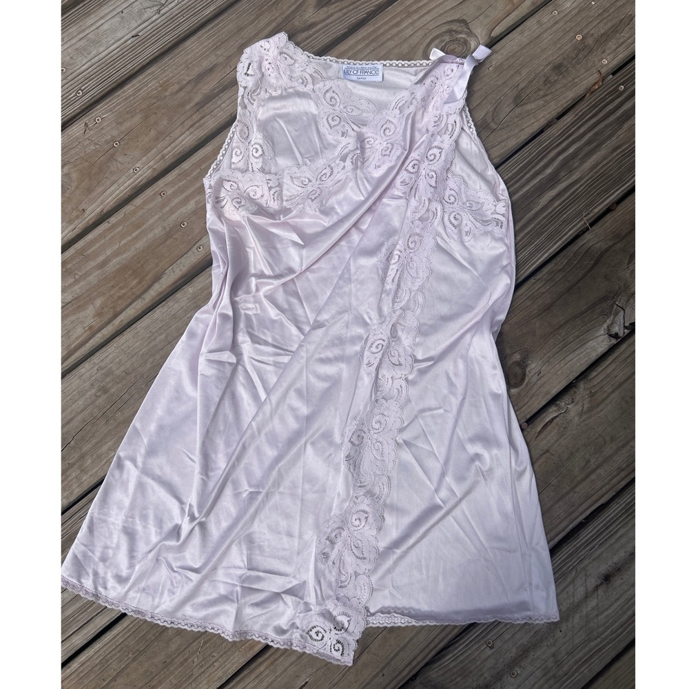 Lily of France Rosa Puleo-Szule Vintage Lavender Lace Nightgown Large Purple